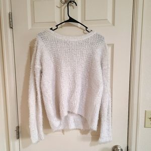 White fleece sweater